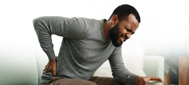 A man with lower back pain